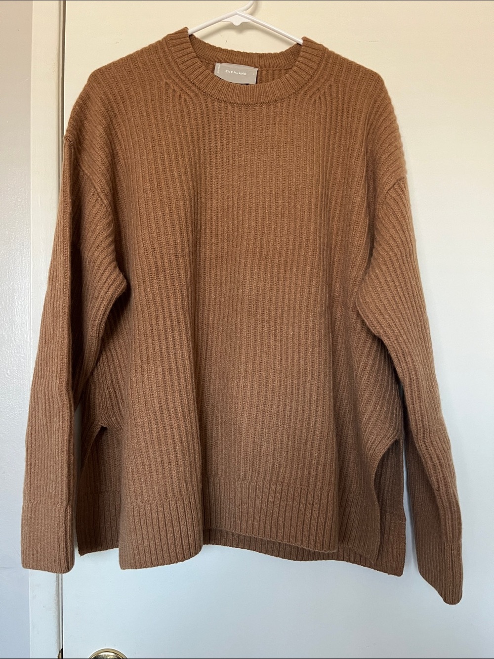 Everlane Light Brown Ribbed Crewneck Sweater